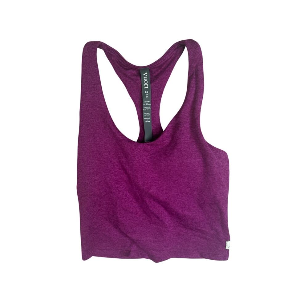 Vuori Halo Performance Crop 2.0 Tank Top Purple Magenta Heather XS